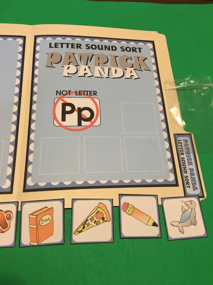 Patrick Panda - Letter Pp - DIY File Folder game - Printed / Uncut