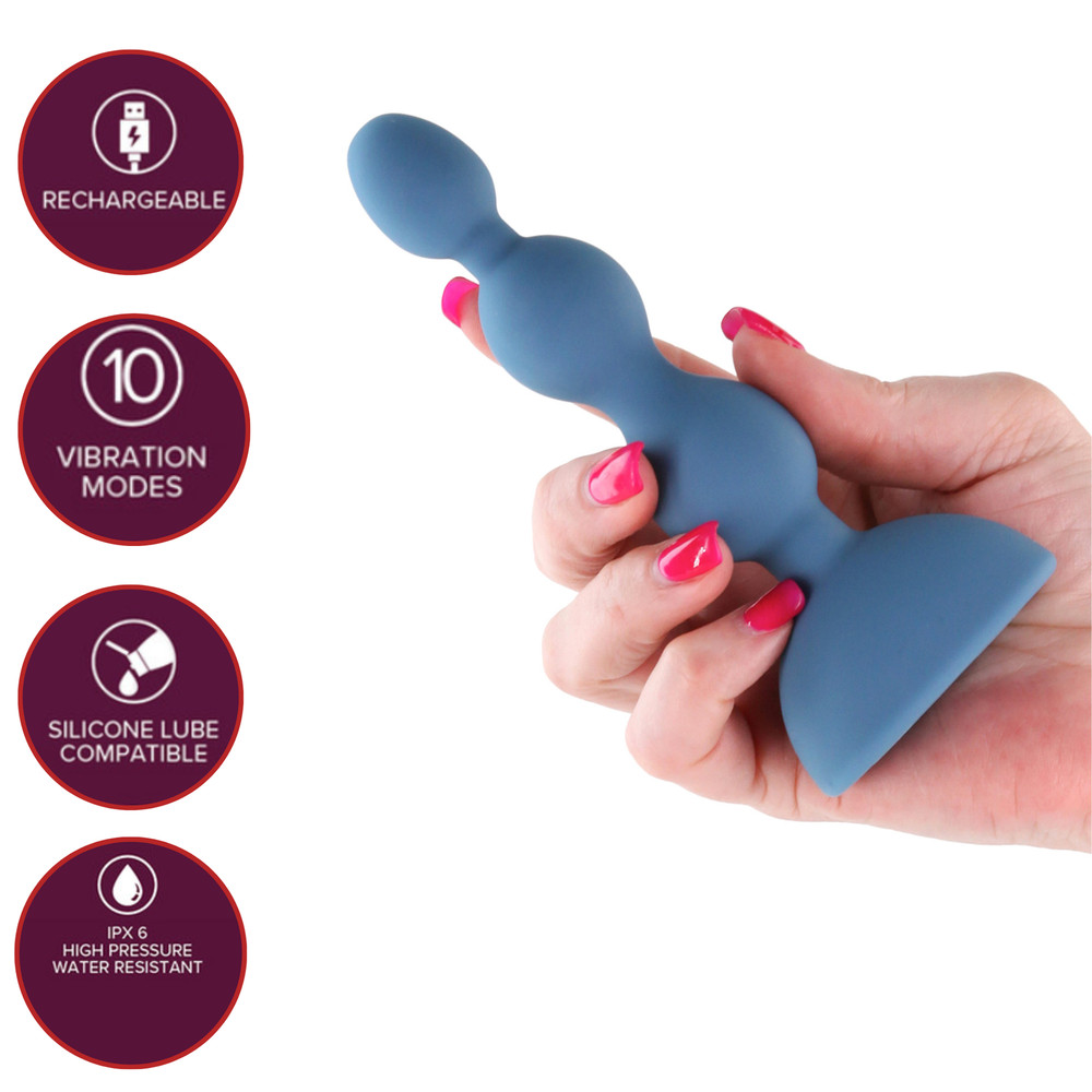 USB-charge Silicone Vibrating Anal Beads Backdoor Play Multi-function Butt Plug