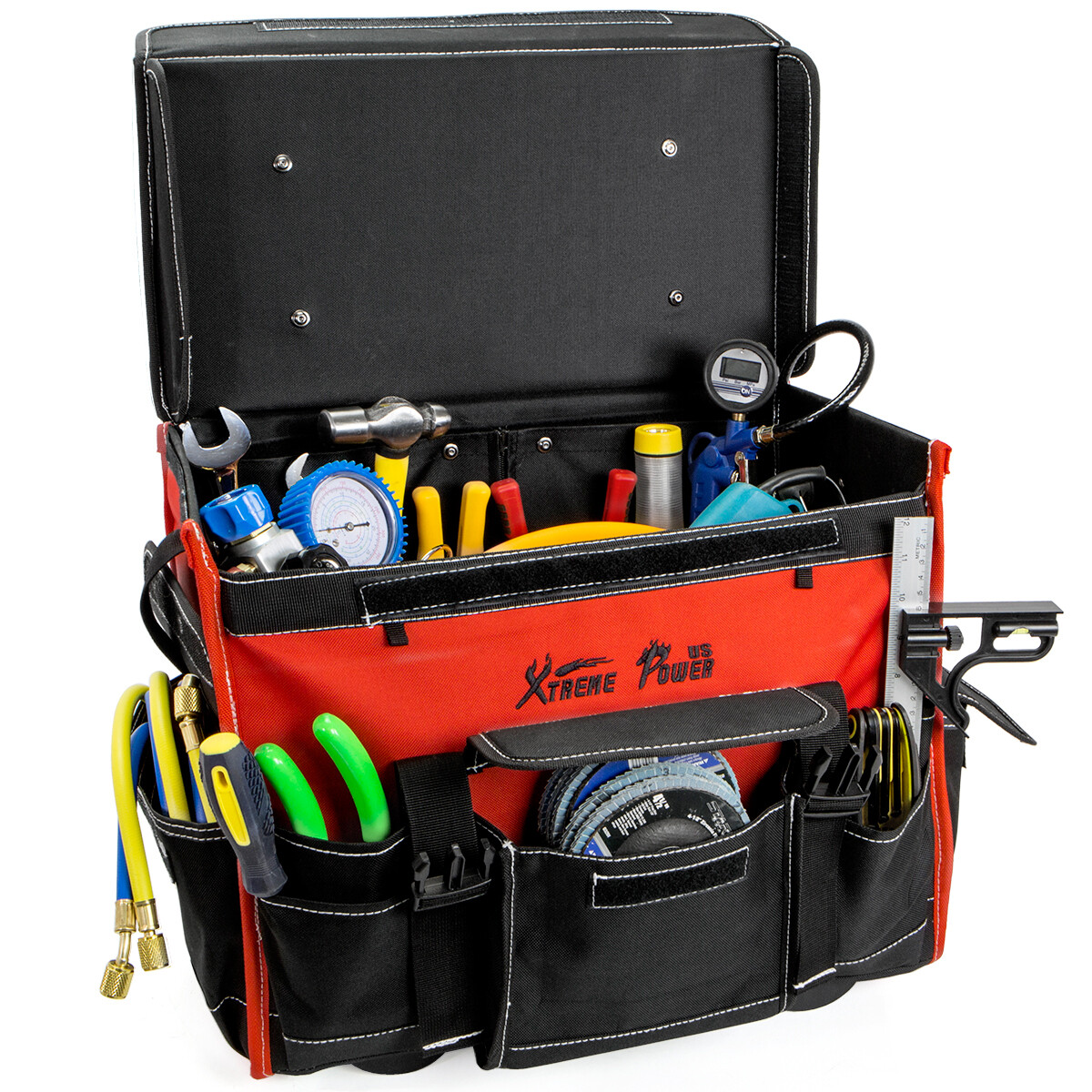 XtremepowerUS Rolling Tool Bag 18" With Wheels Portable Storage Organizer