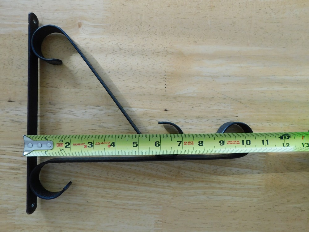 10 1/2" BLACK WROUGHT IRON BRACKET HANGER HANGING