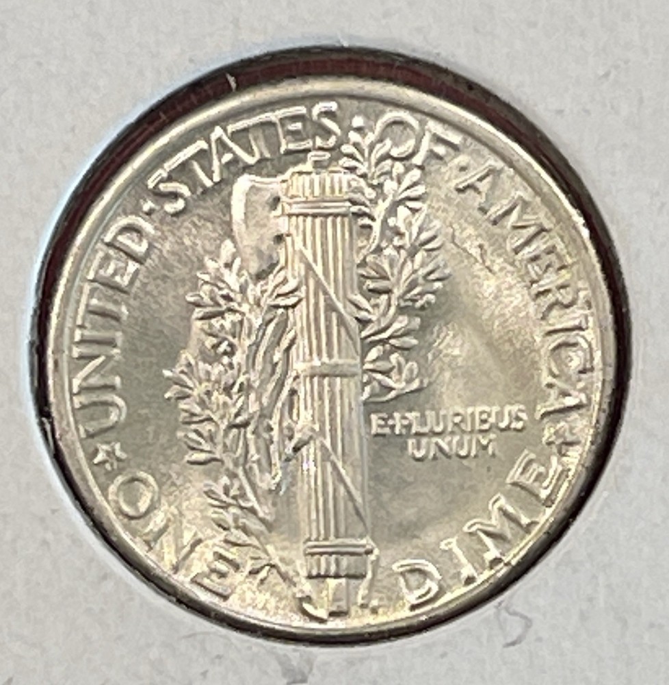 1938 P Mercury Silver Dime, Gem Uncirculated.