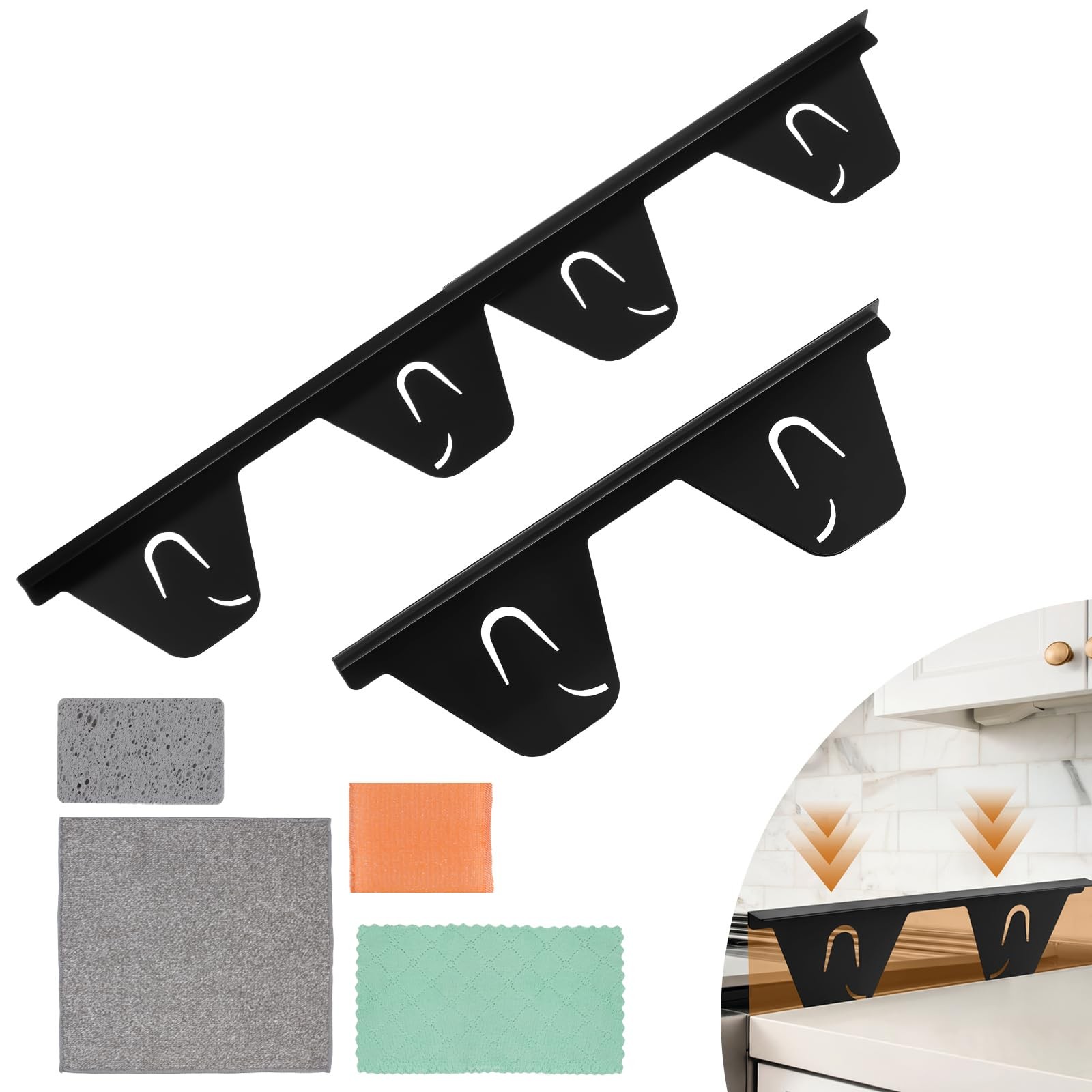 "2 Pack Stove Gap Cover Stainless Steel Adjustable 13.8""-27.6"" Kitchen Guard"