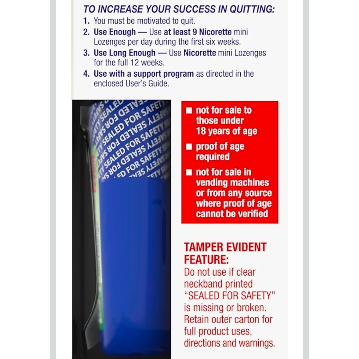 Nicorette Mini Lozenge 4mg Peppermint Cessation Aid New 101 Ct EXP 1/27