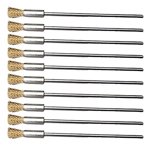 10 Pack Extended Copper Wire Brush Rust Paint Removal Bits Rotary Tool