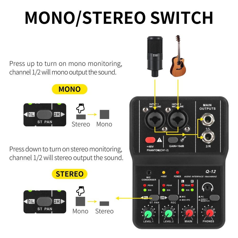 USB Audio Interface for PC,Interface for Recording Music Computer Recording A...