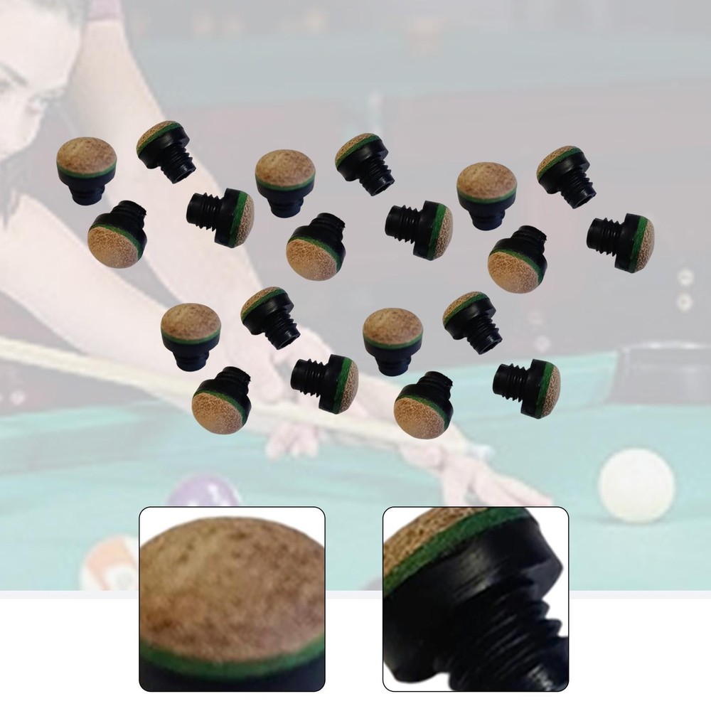 20x Billiards Cue Tips Pool Rod Tips Easy to Install