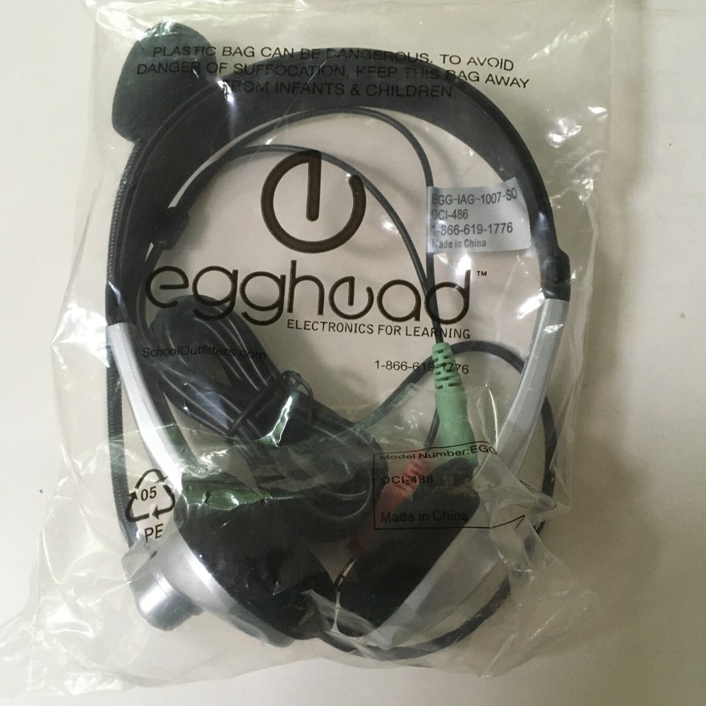 Egghead Headphones with Microphone for School Kids Computer