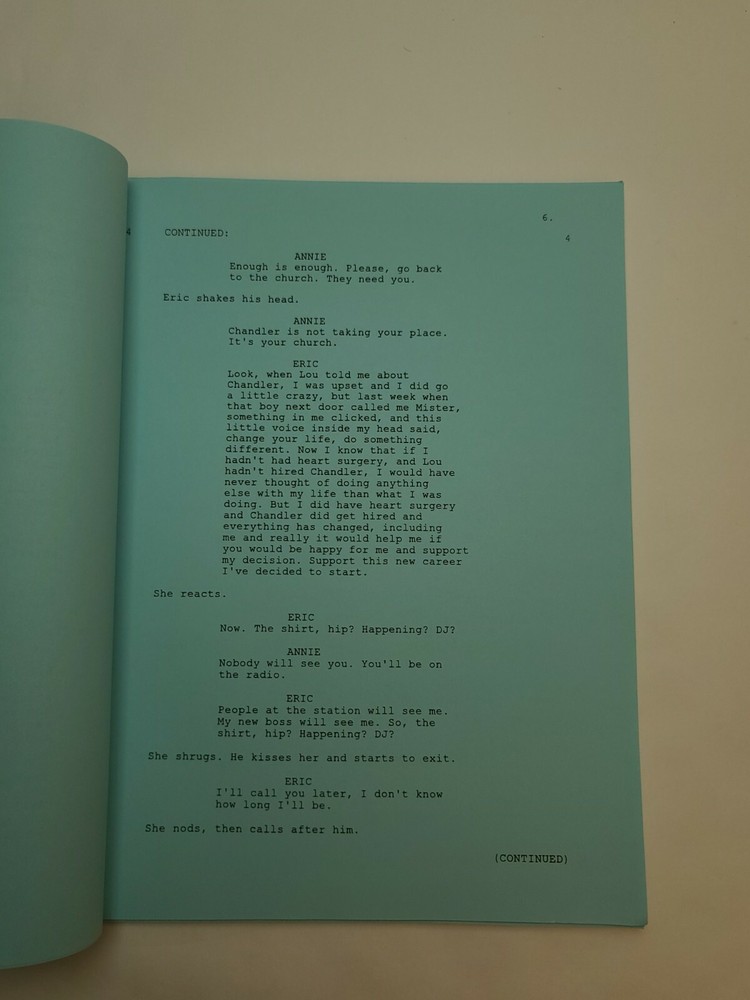 7TH HEAVEN / Sue Tenney 2002 TV Script, Beverley Mitchell "A Cry for Help"
