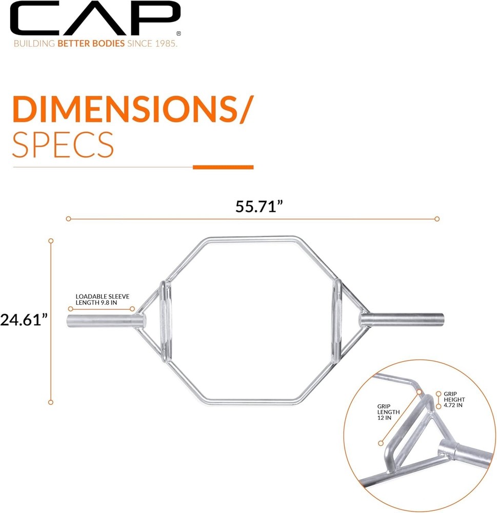 CAP Barbell Olympic Trap Bar | Multiple Grip Options