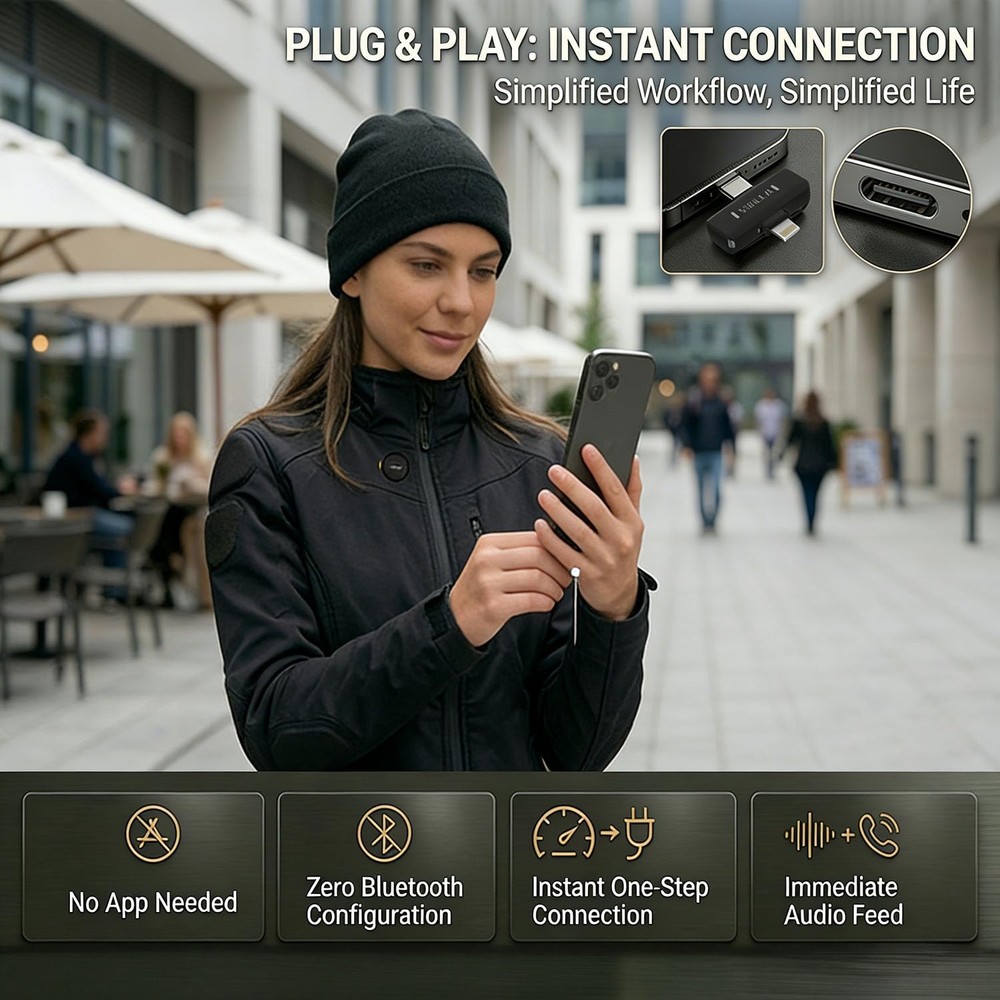 Mini Microphone for iPhone & Android, Furry Windscreen, Noise Cancelling Wire...