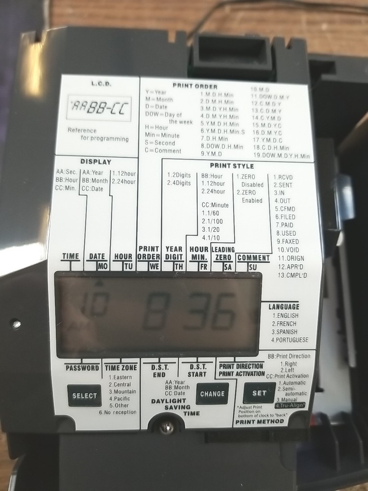 Lathem 1600E True-Align Stamp Work Time Clock with AC Adapter (No Key)