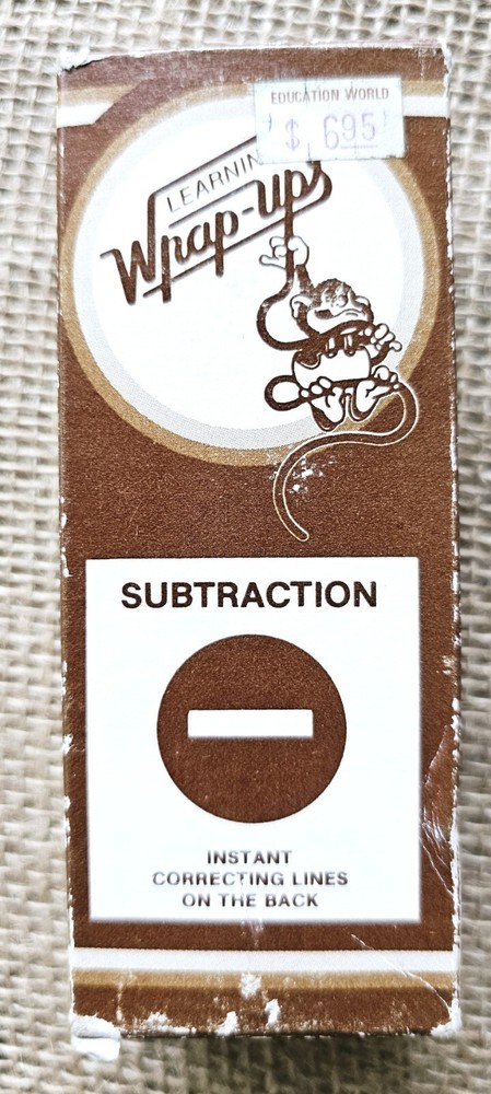Vintage 1985 Learning Wrap Ups Subtraction & Addition 10 Pc Teaching Aide Math