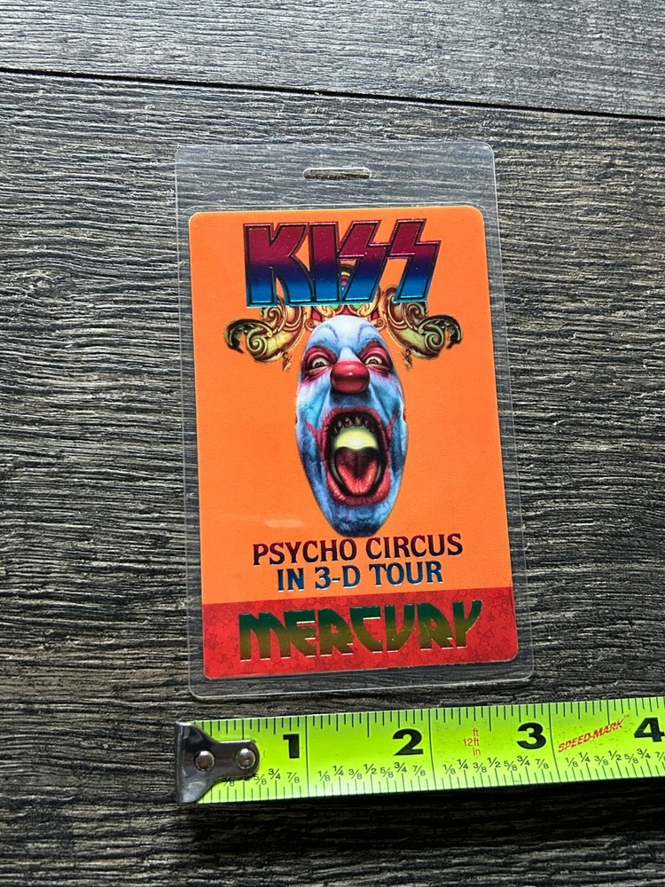 KISS LAMINATE PASS Psycho Circus Concert Tour 1998 Mercury Records Vintage Kiss