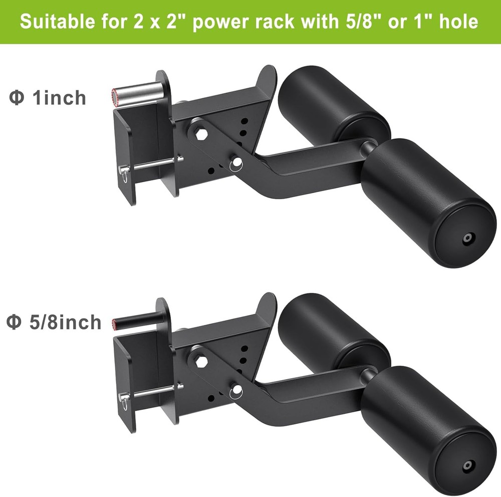 Nordic Hamstring Curl Squat Rack Attachment for Power Rack with 5/8" or 1" Hole