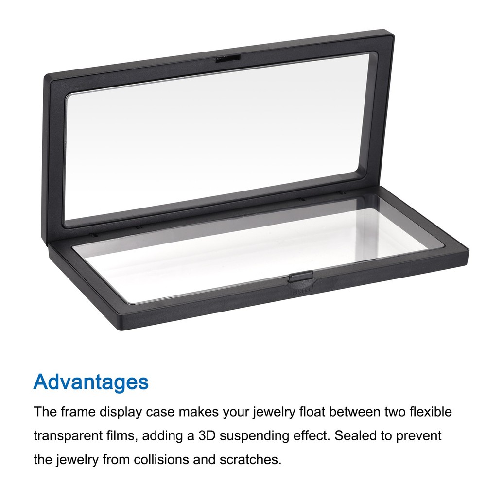 Floating Thin Film Display Box with Base 30cmx9cmx2cm Black