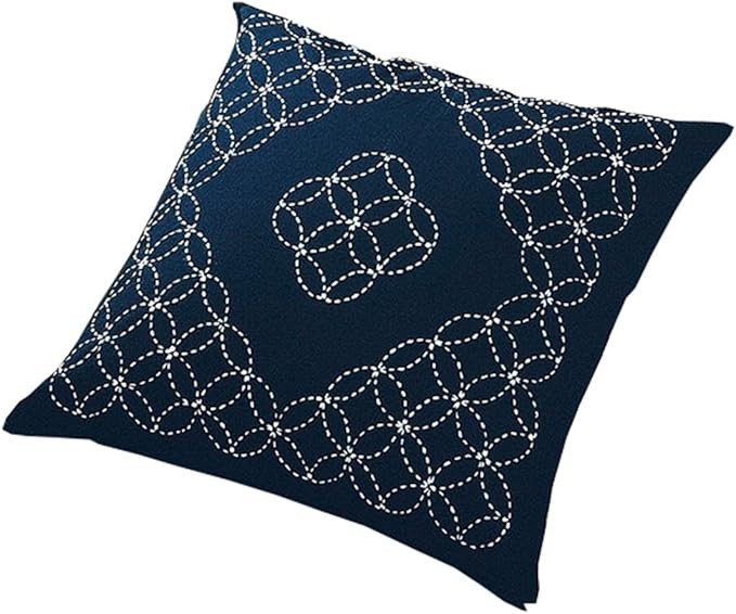 Olympus Japan Sashiko Cushion Kit Navy Traditional Pattern with Thread Needle
