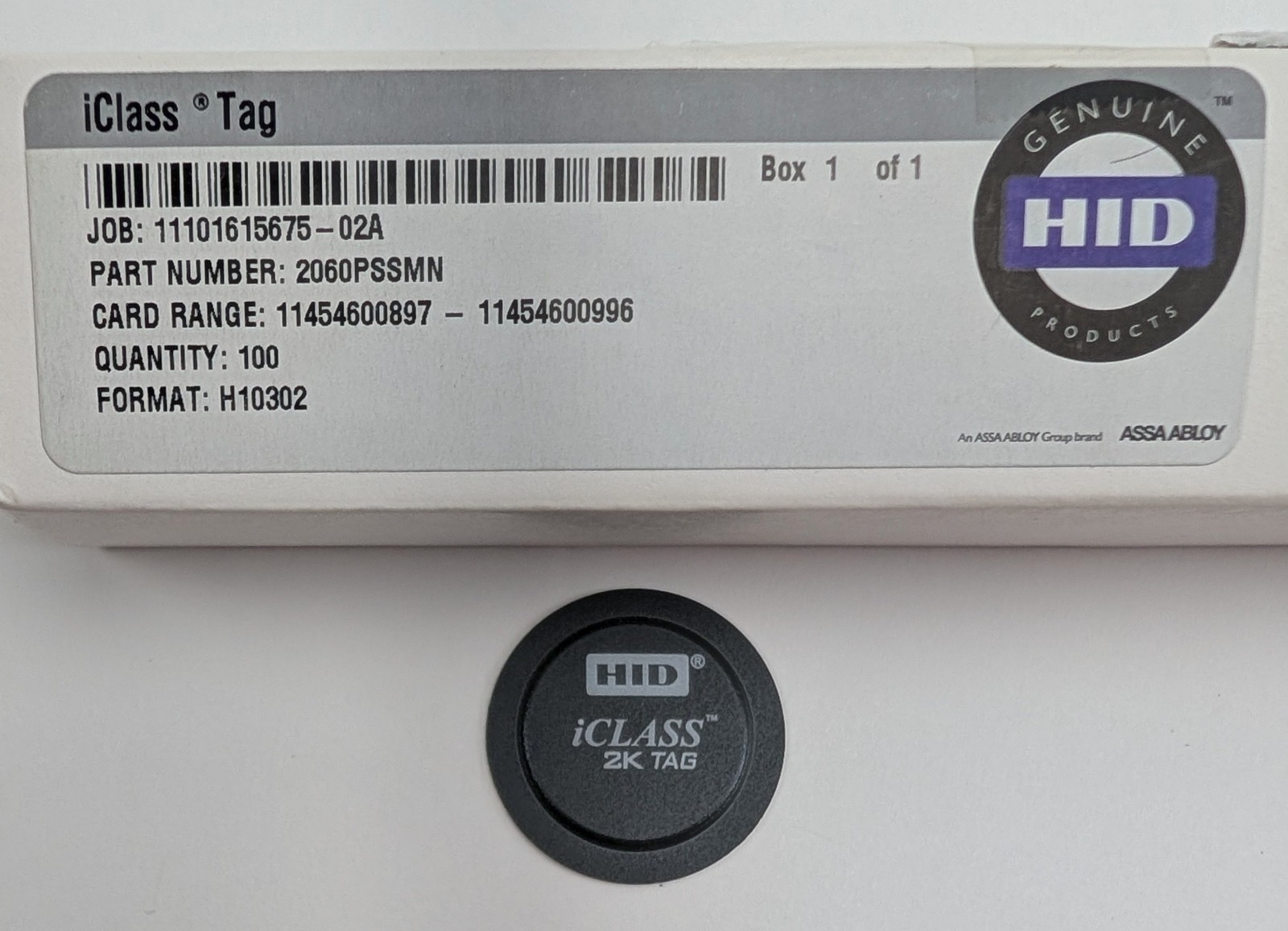 Programmable - HID 2060PSSMN iCLASS Key Tag Sticker - 2k Bits (256 Bytes)