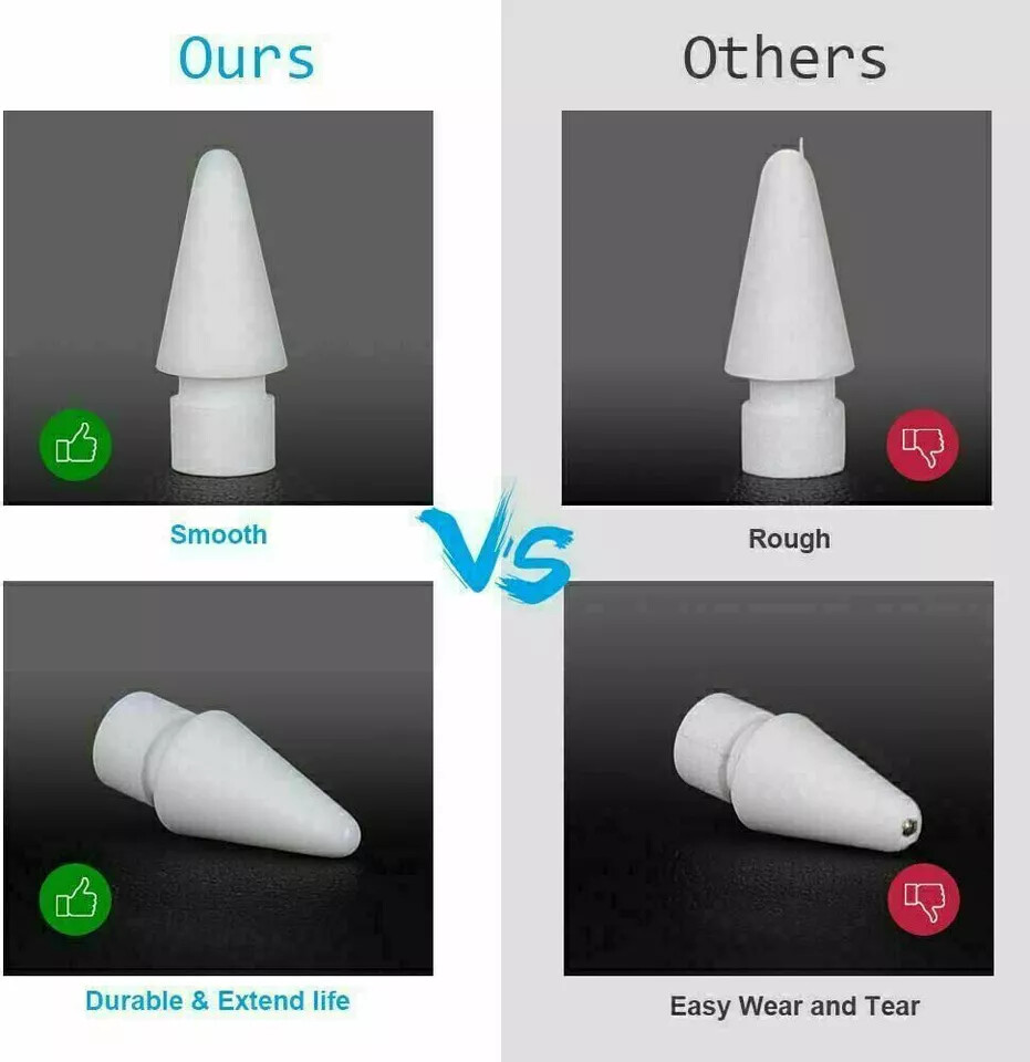 Replacement Tip/Cap/Charging Adapter for Apple Pencil 1st/2nd Gen 1/2 Pen Nib