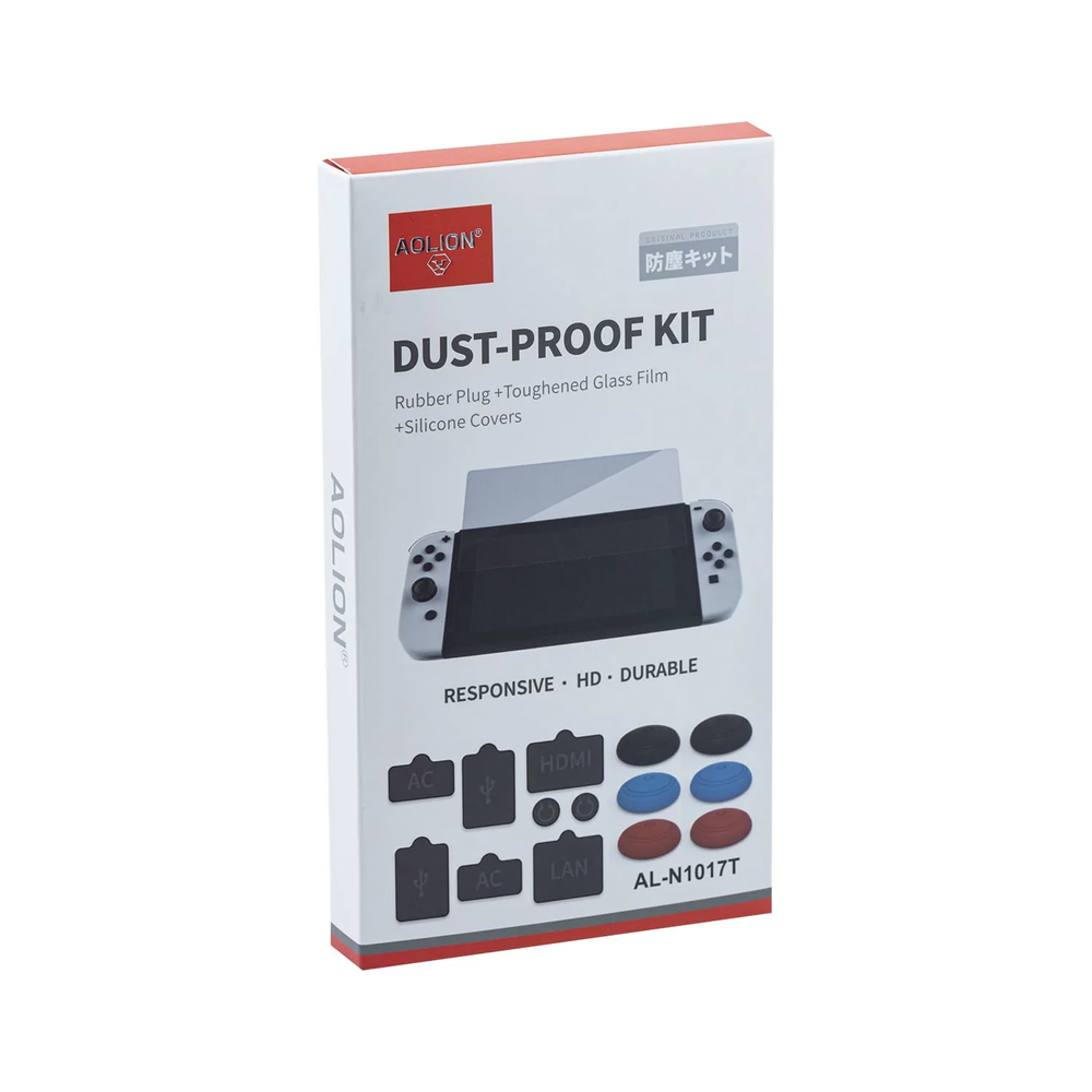 Dust Proof Kit with Tempered Glass Screen Protector for the Nintendo Switch OLED