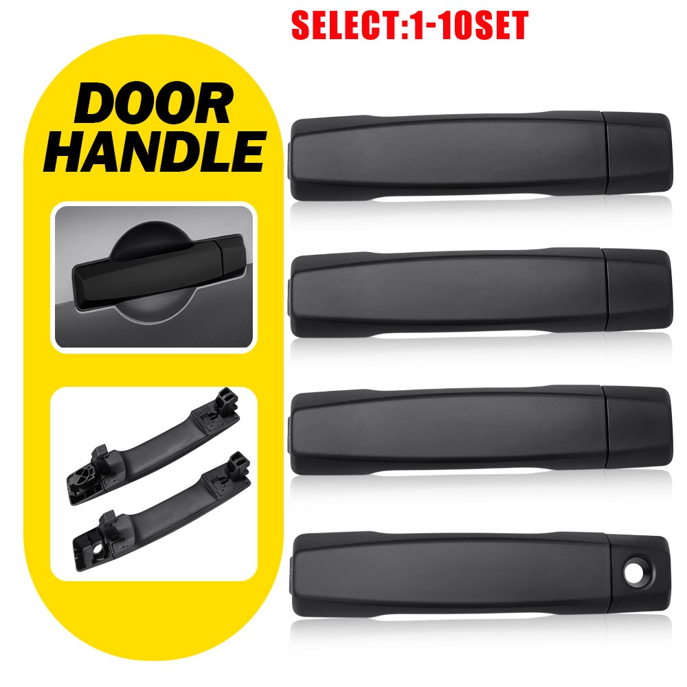 For Nissan Titan 2004-2015 Full Driver Passenger Black Outside Door Handle 4-40X