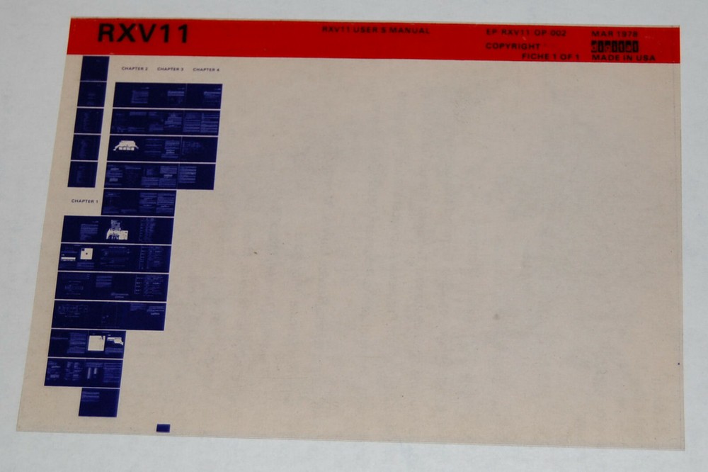DEC RXV11 User's Manual, Microfiche