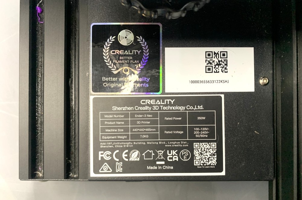 Creality Ender-3 Neo 3D Printer 100V Power Tested Please Read