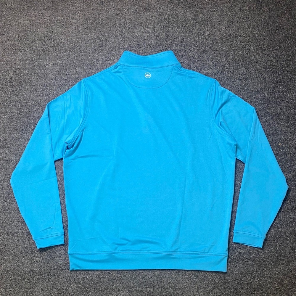 Peter Millar Perth 1/4 Zip Pullover Blue Mens Large MS24EK40B Performance Golf