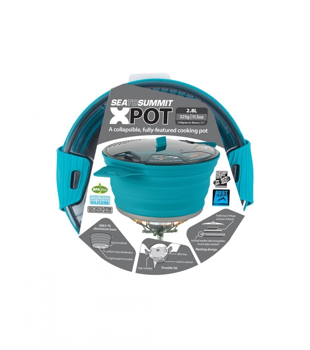 Sea to Summit X‑Pot 2.8L Collapsible Cooking Pot Teal Lightweight New w/ Tags