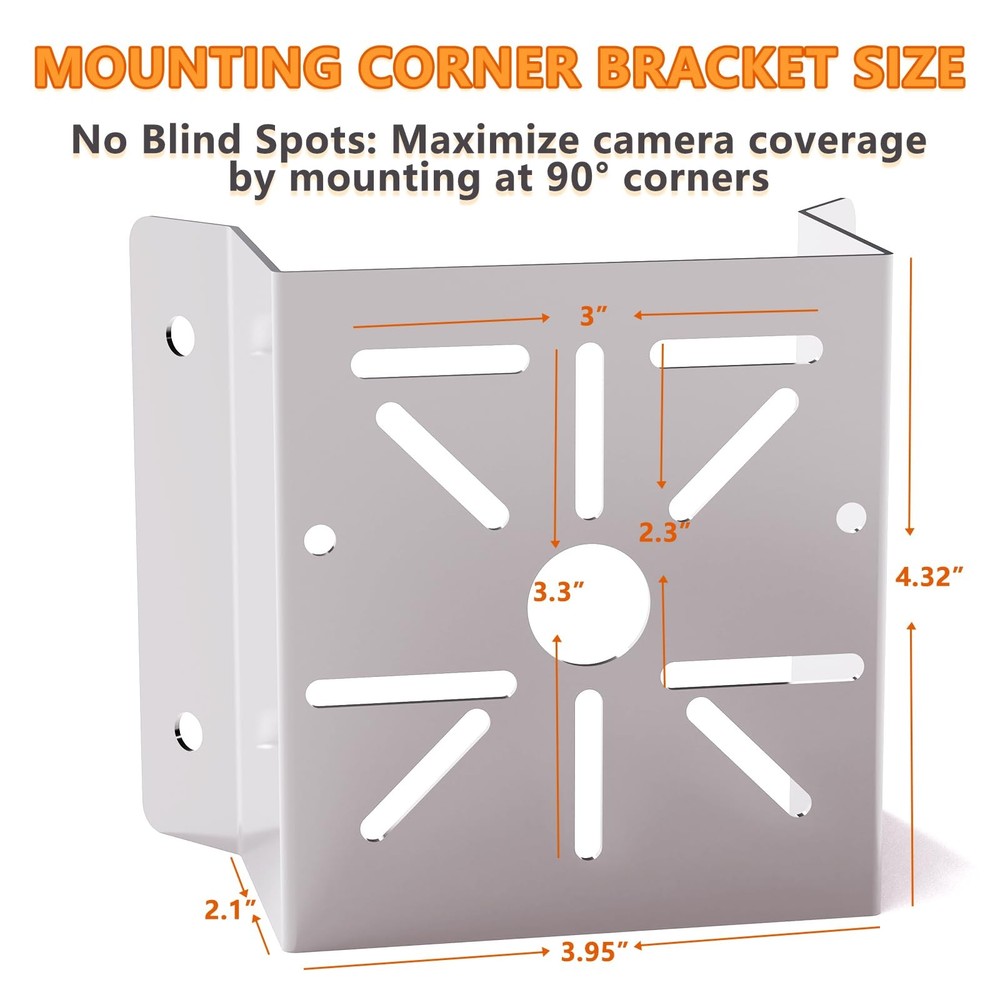 2 Pack Corner Wall Mount Bracket for Security Cameras - Adjustable Metal Wall...