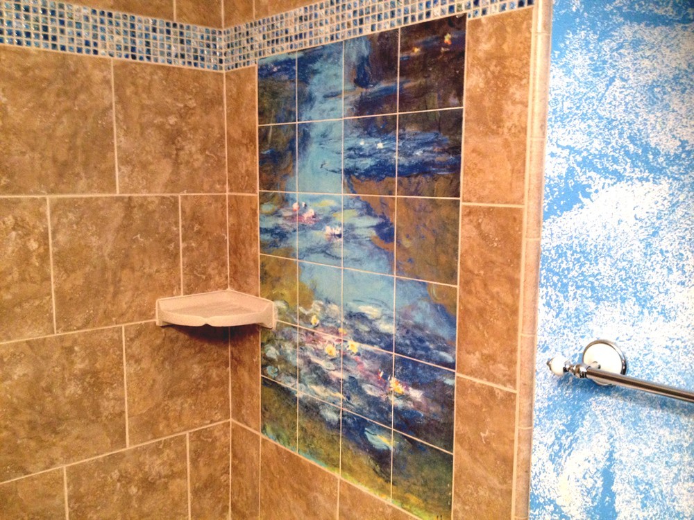 Art Mural Ceramic Backsplash Bath Monet Lilies Tile 664