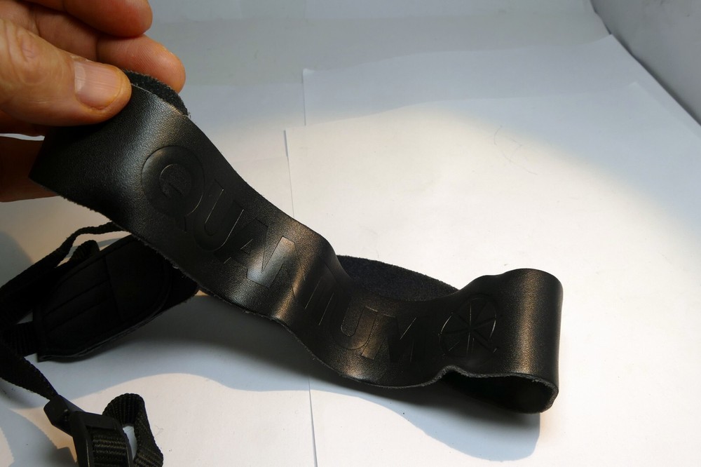 QUANTUM Camera Neck Shoulder Strap 4cm WIDE Black Leather