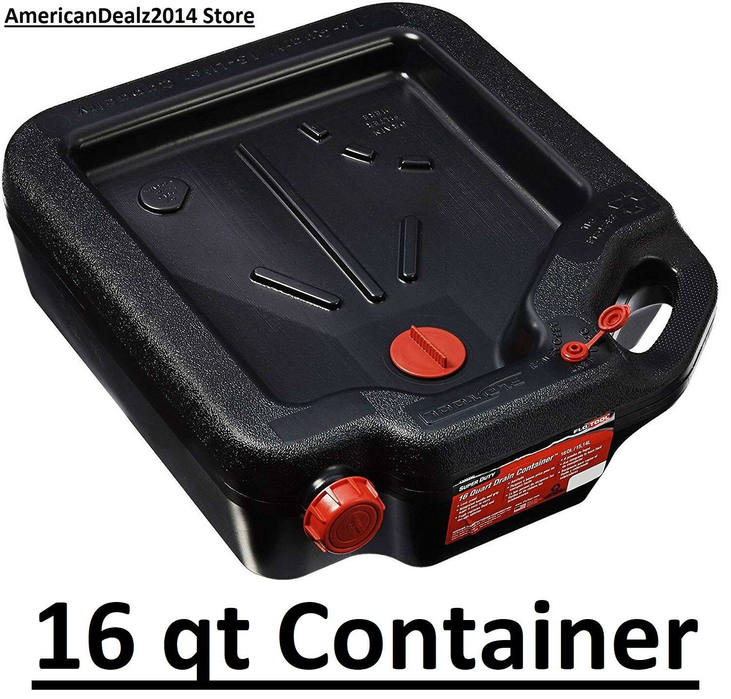 Oil Change Drain Container 16 Quart Large Pan leak-proof High Capacity Car Auto