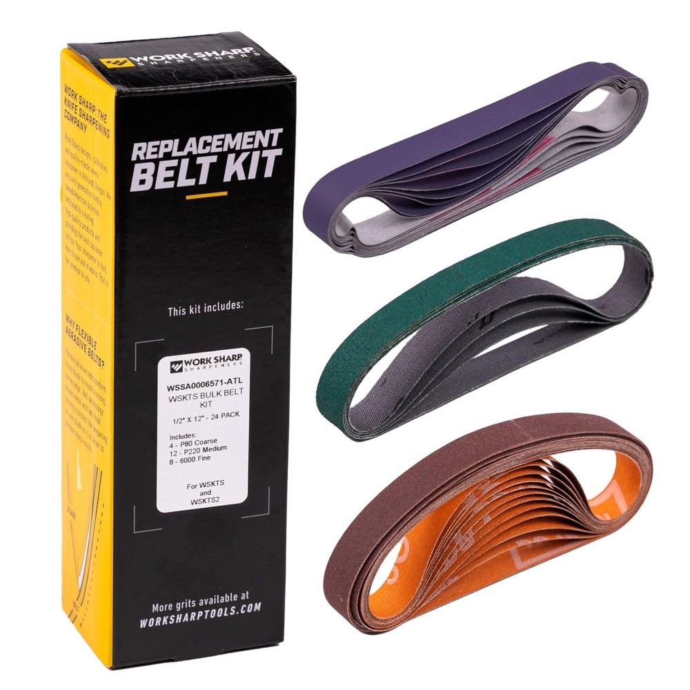 Abrasive Belt Kit - 24 Assorted Grits for Work Sharp - Bulk Bundle Value Pack