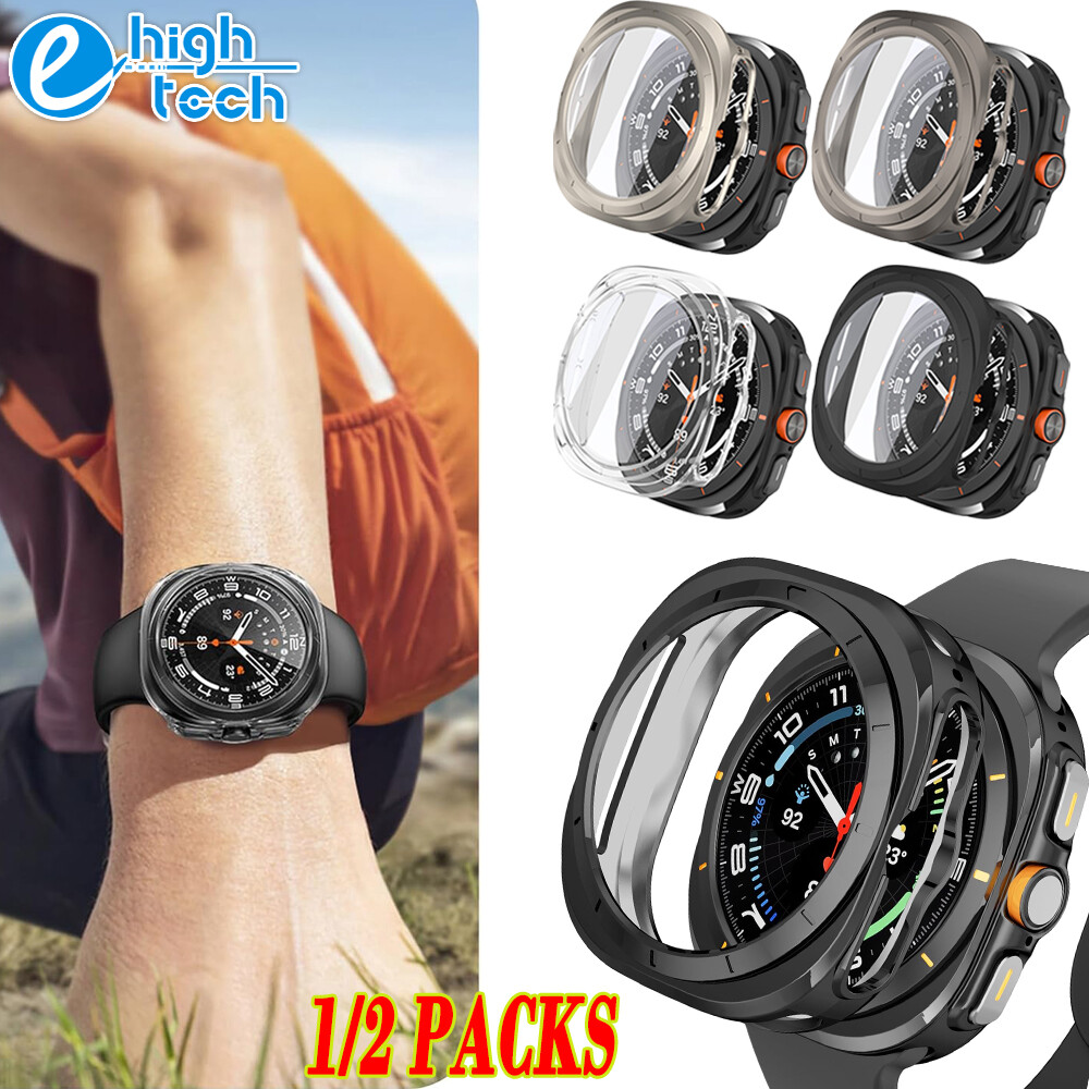 2X Hard Case Screen Protector Full Coverage For Samsung Galaxy Watch Ultra 47mm