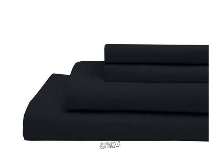 Downing Lane Microfiber Solid Sheet Set Black King 75"x80"