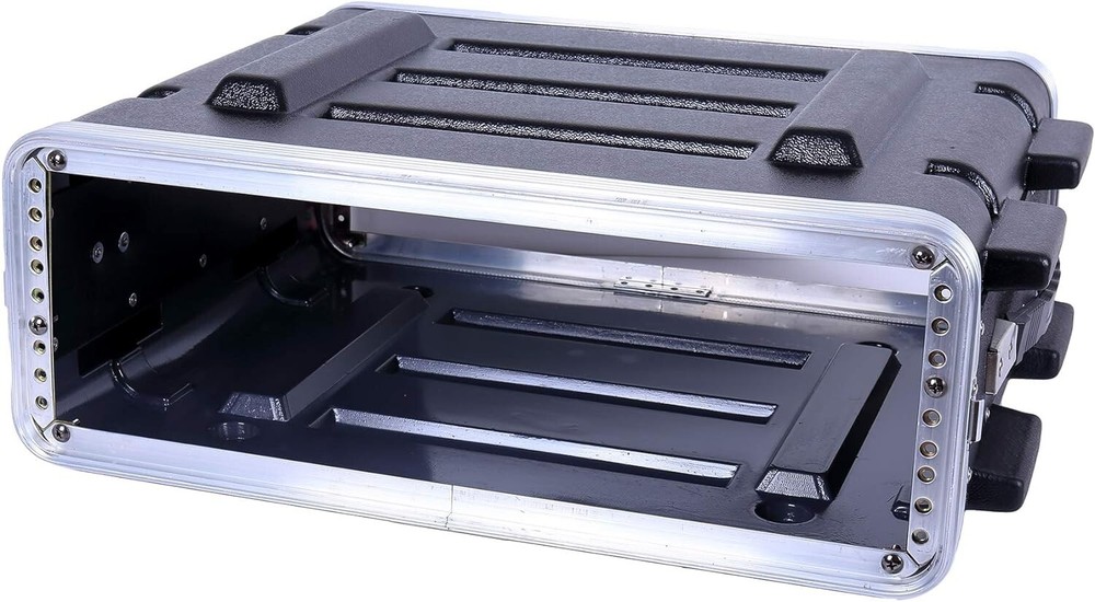 Crossrock Stackable 3U Rack Case, Standard 19.25” Depth, Polyethylene Hard-Black