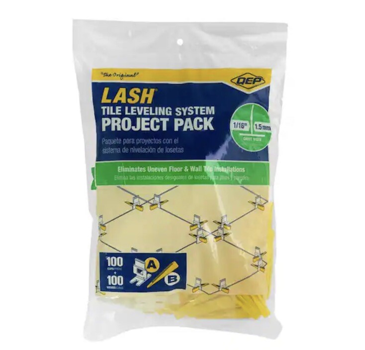 QEP LASH Tile Leveling System Project Pack 200 1/16" Leveling Clips & 200 Wedges