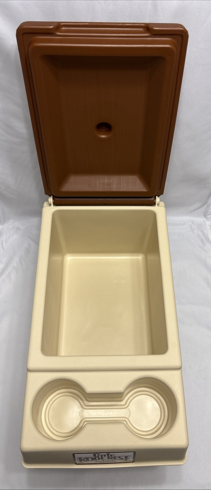 Vintage Little Kool Rest IGLOO Car Console Cooler Brown Tan Ice Chest 1983 NOS