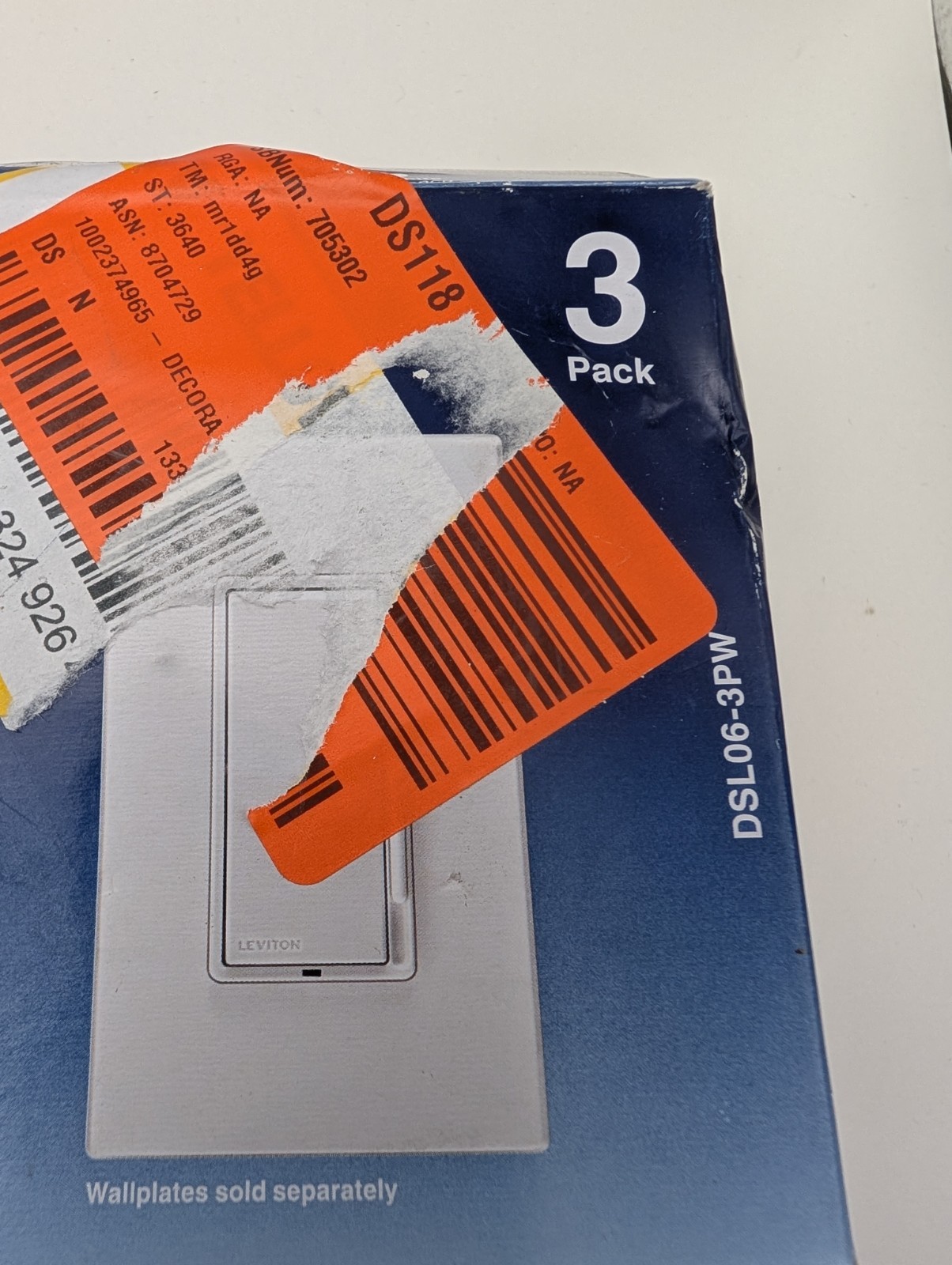 LEVITON DSL06-3PW Decora Rocker Dimmer With Slide Bar White (Open Box)