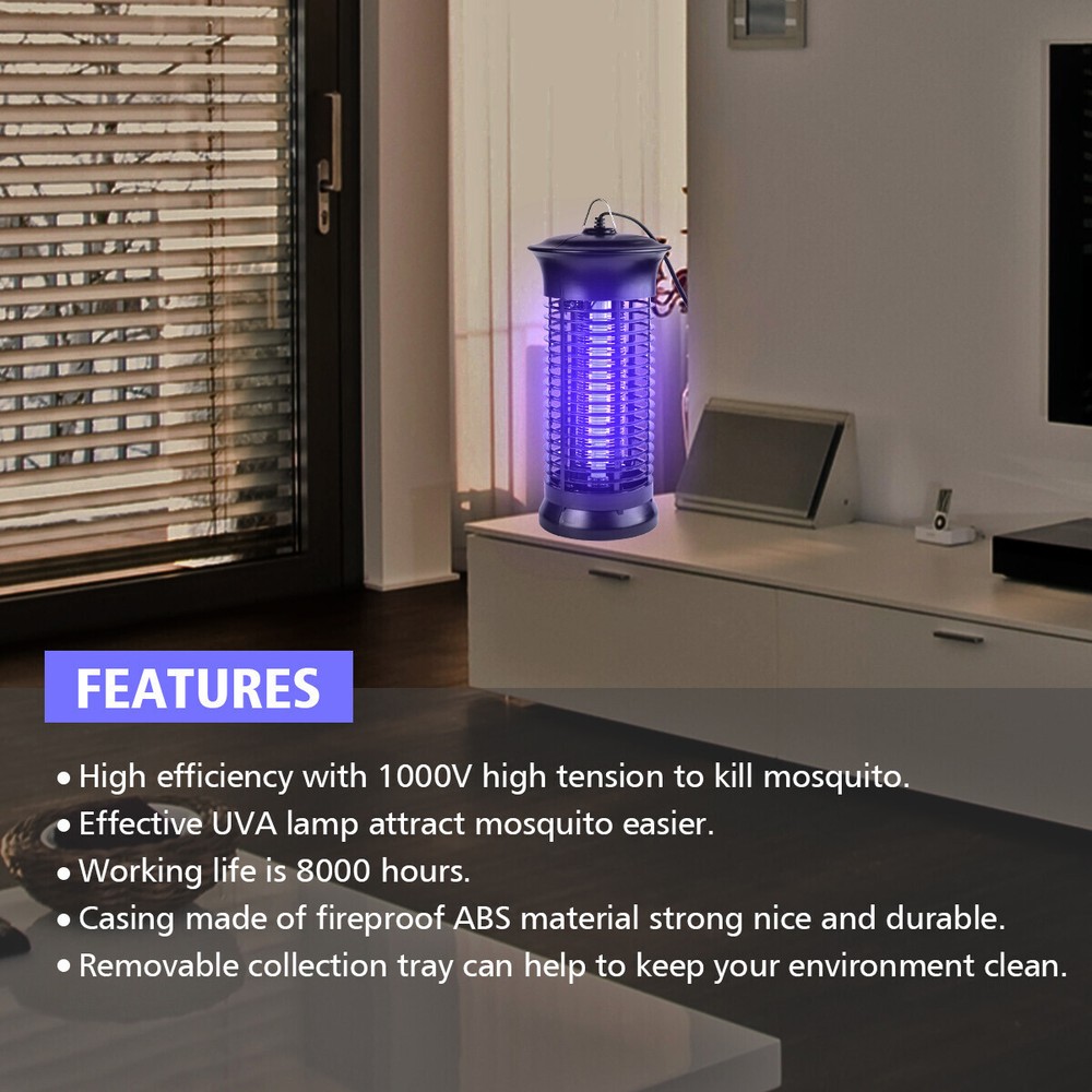 2Pcs Electric Fly Bug Zapper Mosquito Insect Killer LED Light Trap Pest Control