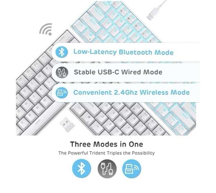 Keyboard Backlit Hot-Swappable Programmable Wireless/Wired