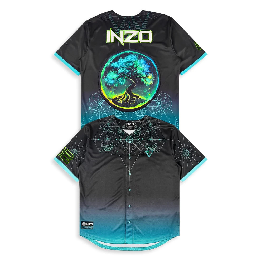 Inzo Quantum Growth Baseball Jersey EDM rave Size M Medium