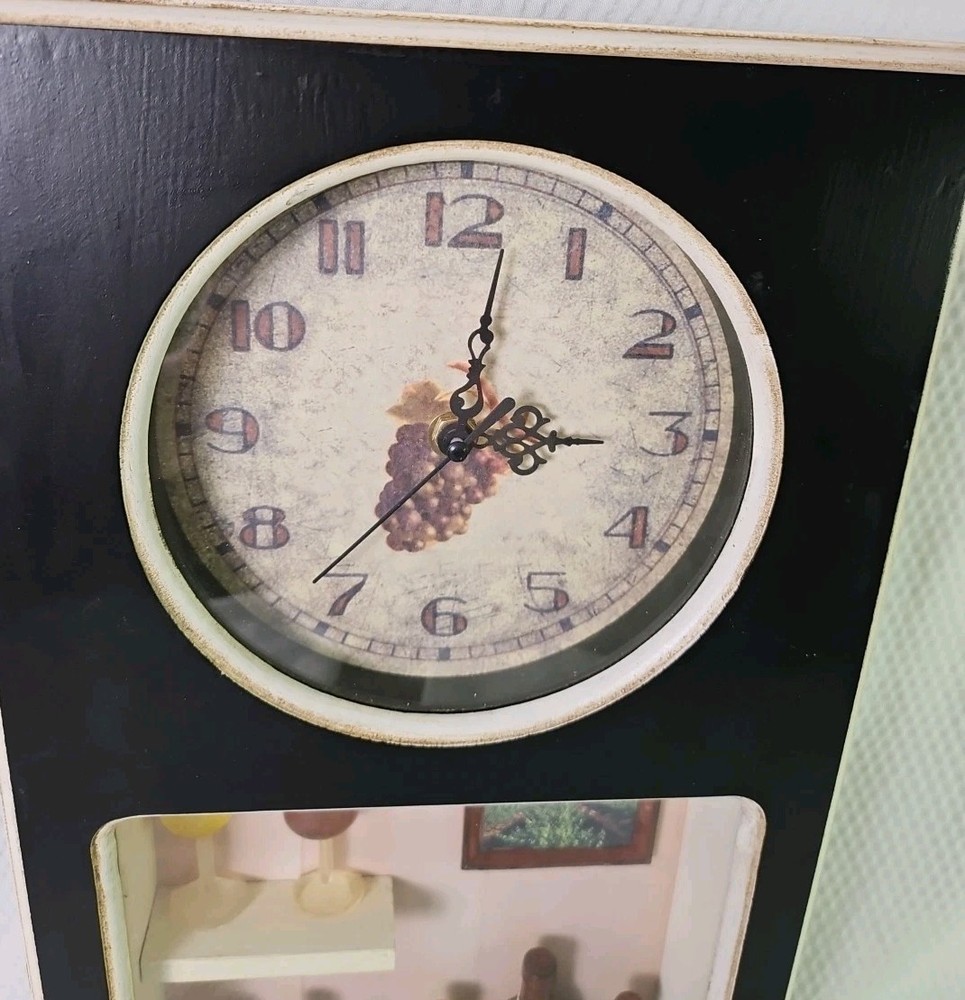 Clock Decor Vintage Wine / Vineyard Theme Shadowbox 3D Wall Clock Home Decor