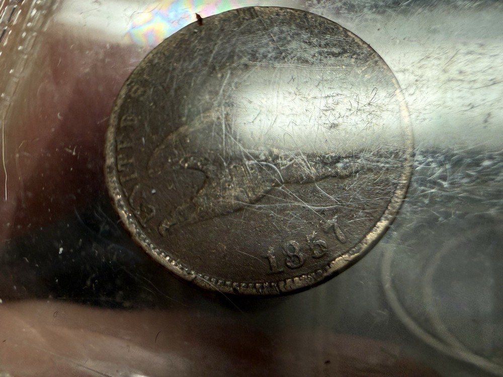 1857 1c Flying Eagle Cent Pair Set Lot Details Environmental Damage