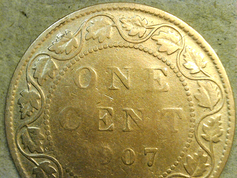 1907 Canada Large Cent Circulated Brown King Edward VII