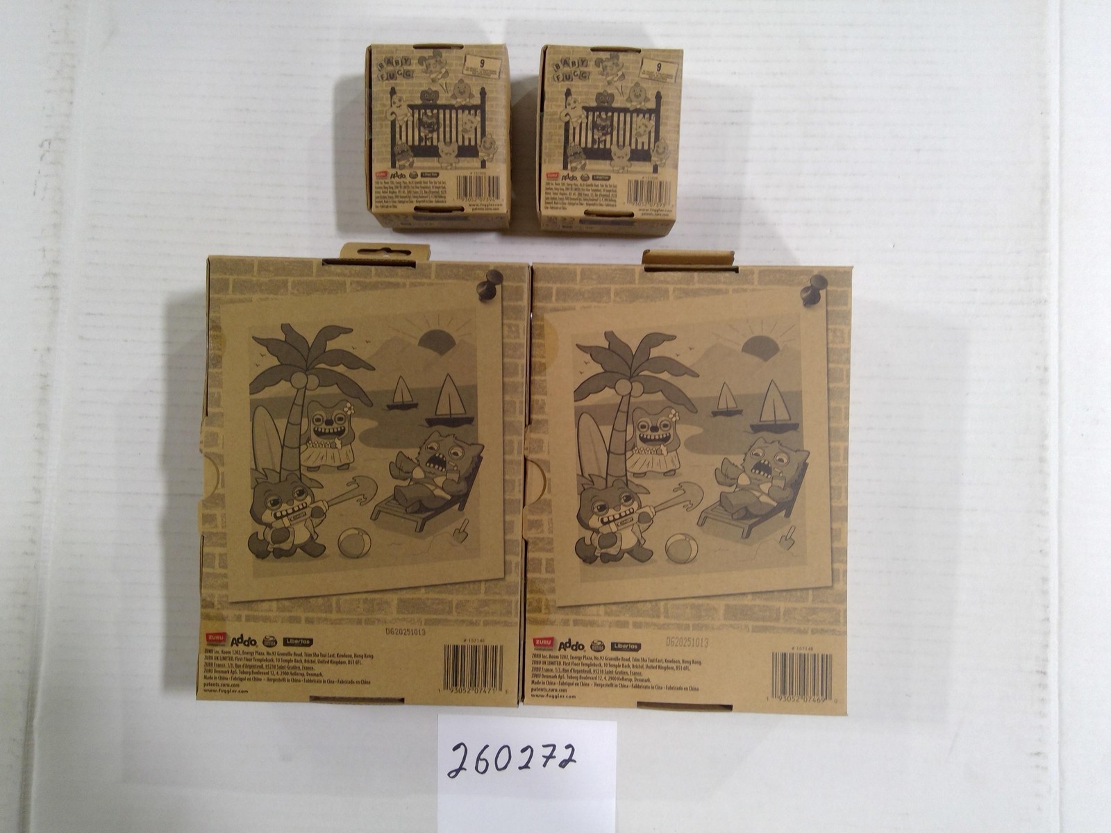 ZURU Fuggler Vacay Vibes Baby Fuggler Plush Toy Small Mini Multicolor Lot 4