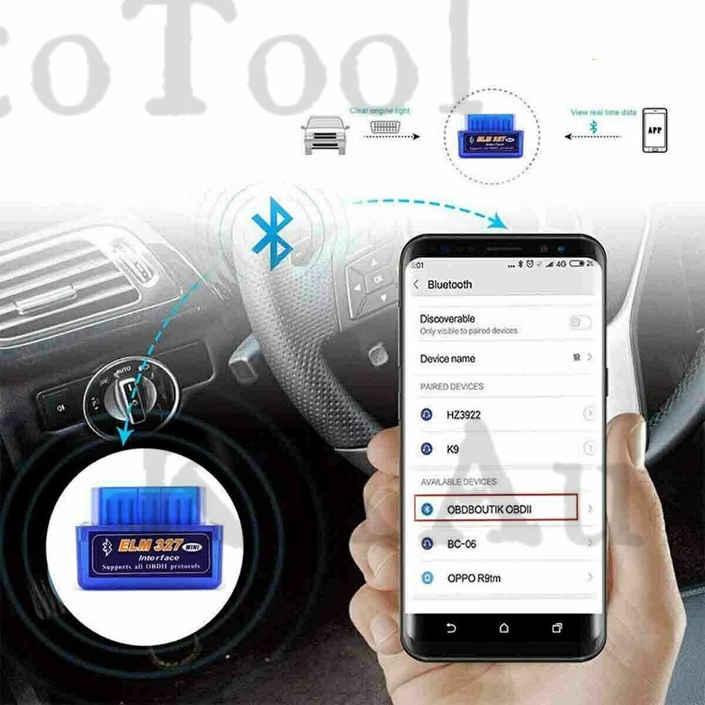 ELM327 OBD2 Code Reader Bluetooth Auto Diagnostic Tool OBDII Scanner for Android