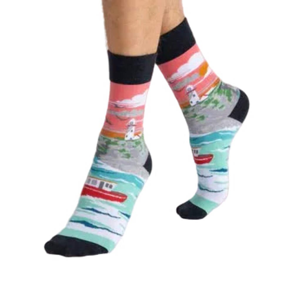 Irish Landmark Socks- Lighthouse and Cliffs