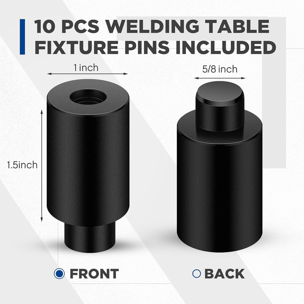 Welding table fixture alignment pins