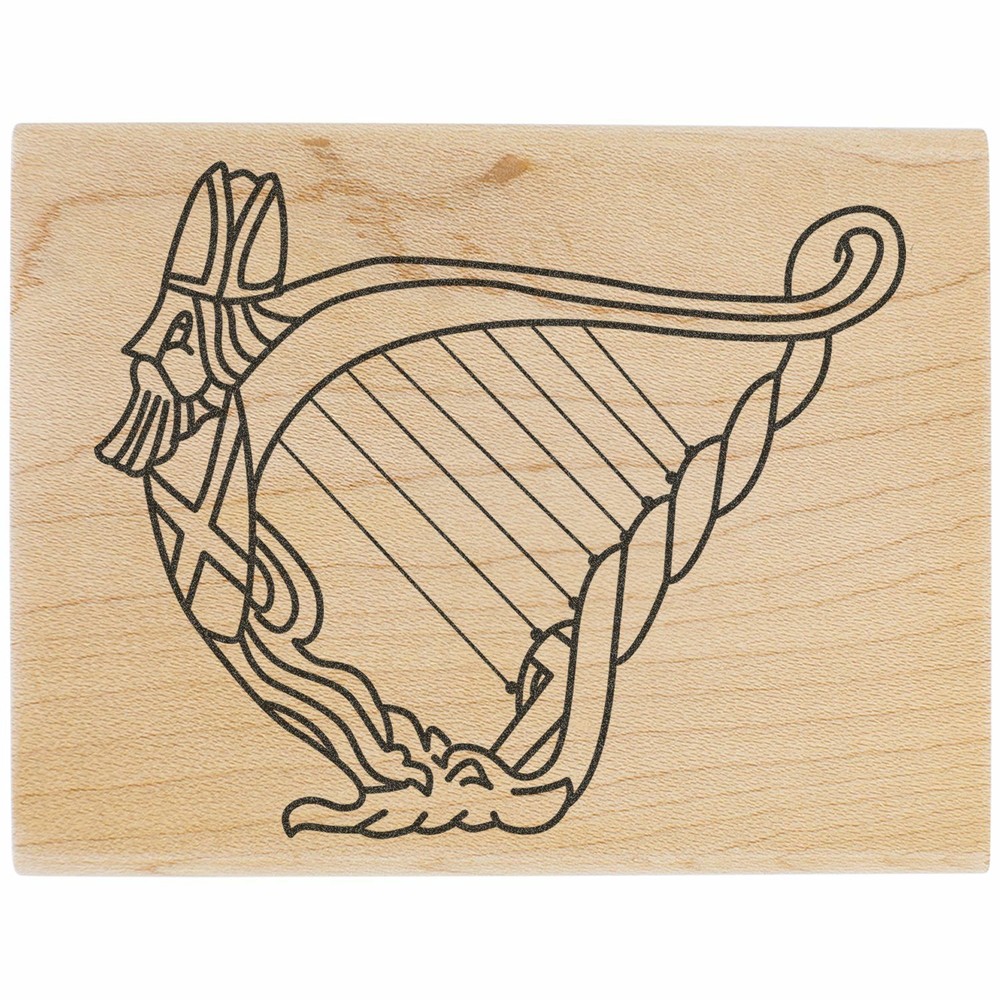 Harp Art Rubber Stamp
